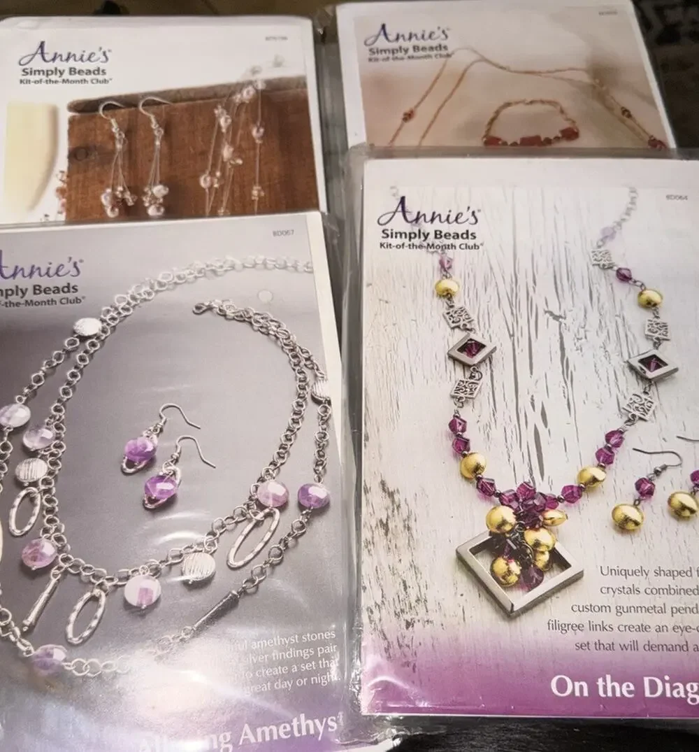 NEW Lot 4 Annie's Simply Beads Kit of the Month Club Jewelry Kits/ Sealed